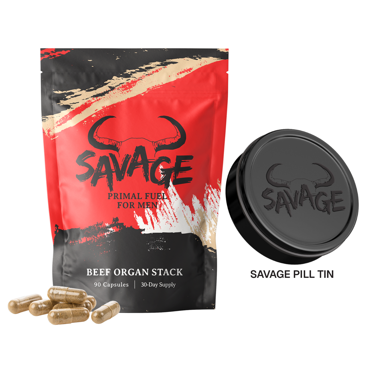 Savage 30 Day Supply Starter inlcuding Pill Tin